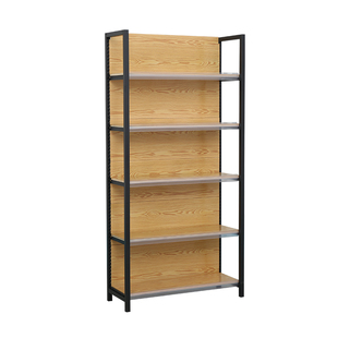 超市货架展示架四柱木纹置物架便利店商超小卖部文具店母婴店货架