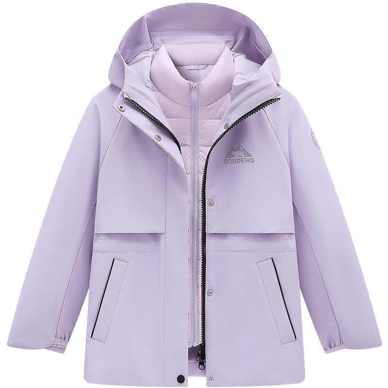 【叠变】波司登儿童羽绒服女童三合一收腰羽绒服户外防风防水外套