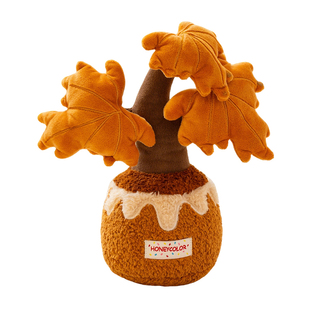 象皮兔正版发财树毛绒盆栽玩偶创意柿柿如意柿子树盆栽摆件礼物女