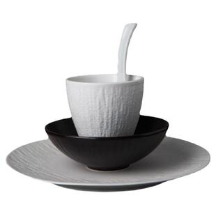 青白色饭碗盘碟摆台餐具套装台面骨碟酒店餐厅饭店创意五件套餐具