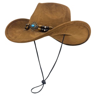 美式复古西部牛仔帽子女夏遮阳防晒民族风爵士帽大檐英伦骑士帽男