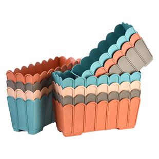 欧式塑料花盆创意盆栽花箱长方形栅栏式花槽阳台种植箱特大种菜盆