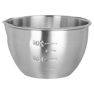不锈钢带刻度多功能打蛋碗厨房洗菜和面盆调料盆引流嘴家用小铁碗