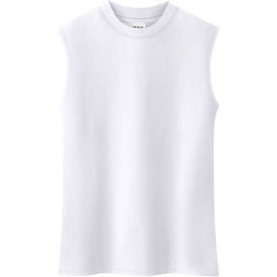 白色修身罗纹棉半高领背心女内搭