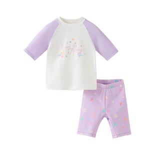 【夏季清仓】戴维贝拉儿童泳装女童套装泳衣防晒夏装女孩游泳衣
