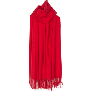 年会中国红围巾定制logo祝寿过寿星女士同学聚会宗亲大红色女冬季