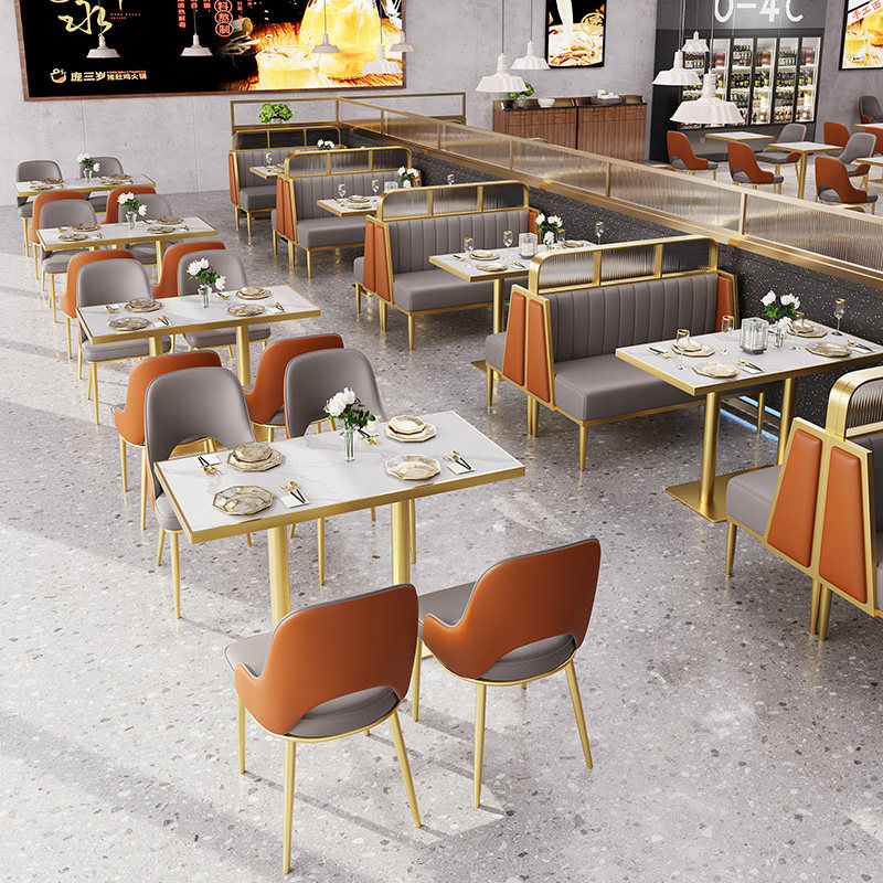 定制轻奢西餐厅卡座沙发火锅餐饮店音乐餐吧主题餐厅桌椅组合商用