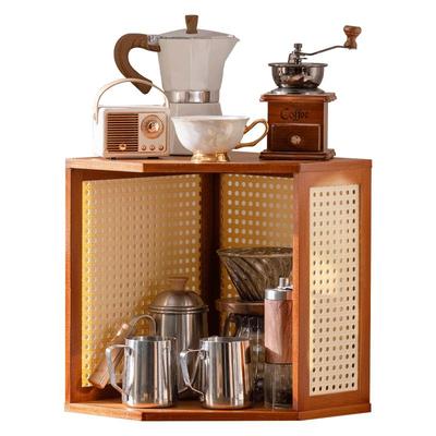 桌面收纳盒转角置物架桌上整理架咖啡角水杯架子多功能可叠加角柜