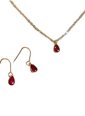 馨米娅小众车厘子红水滴锆石项链
