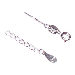 s925纯银链无吊坠女带延长盒子链长款细裸链颈链o字链项链可调节