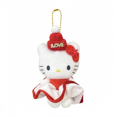 日本三丽鸥圣诞黑皮围巾包挂件