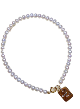 小珍珠手链goodluck吊牌小众