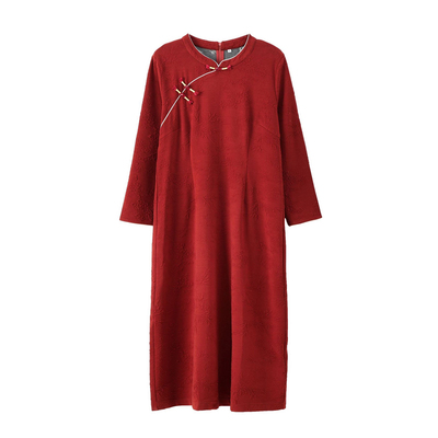 新中式订婚旗袍裙2025秋款连衣裙