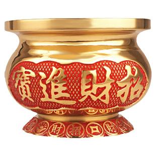 金钱招财进宝纯黄铜香炉插香祖先供奉财神供佛室内家用插香铜炉