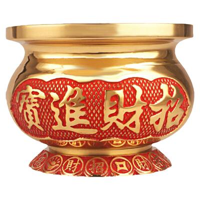 纯黄铜金钱招财元宝供奉香炉家用