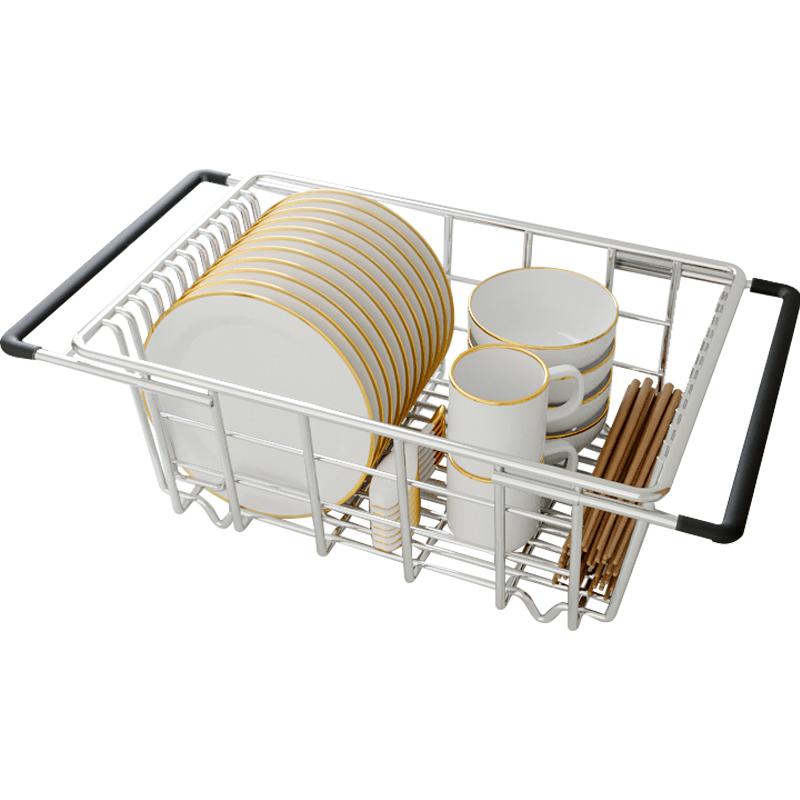 水槽沥水篮不锈钢沥水架厨房碗盘滤水洗菜盆水盆洗碗池网漏水碗碟