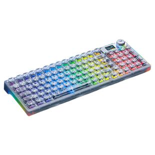 狼蛛F98Pro三模机械键盘透明数显屏有线无线蓝牙电竞游戏FPS打瓦