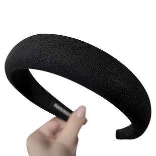 高颅顶发箍2026年网红新款秋冬复古高级感麂皮绒海绵头箍发卡发饰