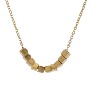 白小C黄金14K金项链女精致高级感个性立体魔方碎金方糖吊坠锁骨链