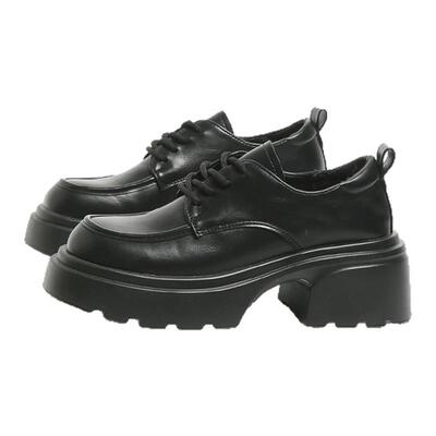 F21厚底黑色乐福鞋女2026新款