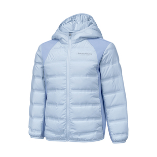 Skechers斯凯奇男女童羽绒外套冬季童装儿童三防保暖连帽羽绒服