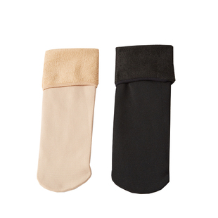 加绒袜子女中筒秋冬季加厚保暖雪地袜男袜短袜光腿神器地板袜女袜