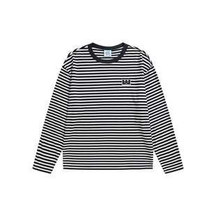 TGAWLL「星星薯条」春季撞色条纹打底衫简约情侣长袖T恤男女