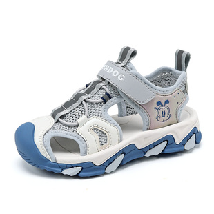 巴布豆男童凉鞋夏款2024新款夏季男孩鞋子运动软底包头沙滩儿童鞋