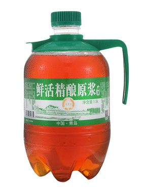 10天鲜活原浆啤酒全麦琥珀拉格黄啤1.5L*2桶12p酒精度4.5青岛特产