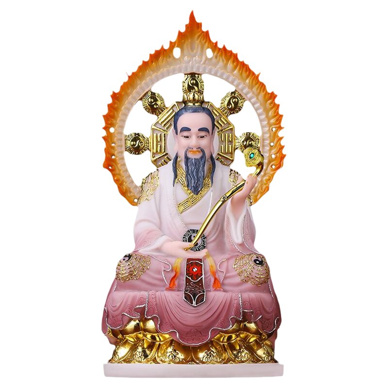 汉白玉全莲三清室内居家供奉摆件