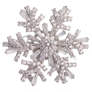高档奢华大气灵动旋转雪花胸针衣服固定大衣别针外套胸花配饰女潮