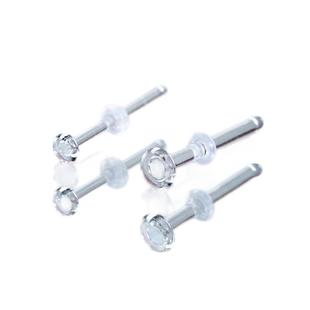 玻璃耳钉无铅透明隐形养耳洞学生耳环饰品睡觉免摘情侣鼻钉耳骨钉