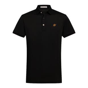 HELLEN&WOODY法国奢侈品男装夏季短袖秀珠简约修身翻领商务POLO男