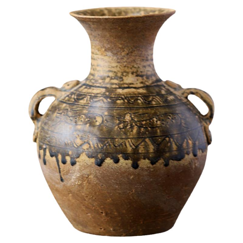 仿古青瓷大罐子手工中号古典盆景