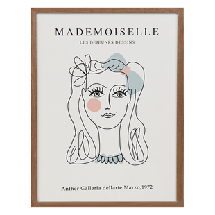 时几初实木挂墙画框装裱4K8K2素描木框四开16A4 36寸相框定制尺寸