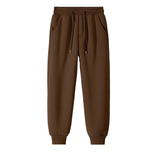 猫人加厚绒裤子男款羊羔绒卫裤2025冬季宽松休闲裤男束脚运动裤J