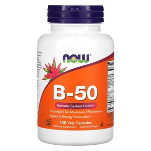 现货美国进口NOW诺奥B50复合维生素B族含叶酸肌醇生物素100粒