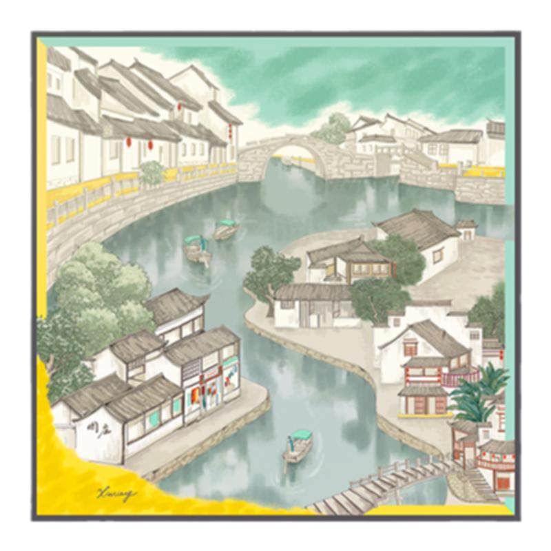 绣娘丝绸真丝丝巾女新款100%桑蚕丝高级送礼方巾旗袍外搭披肩围巾