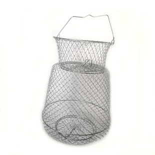 钢丝鱼护防挂鱼篓折叠便携网兜海钓昂刺鱼溪流路亚不锈钢金属渔护