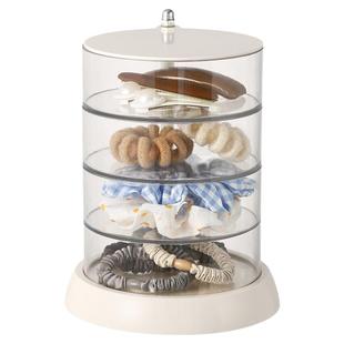 发饰收纳盒旋转多层儿童头绳小发夹子饰品项链耳钉耳环首饰盒透明