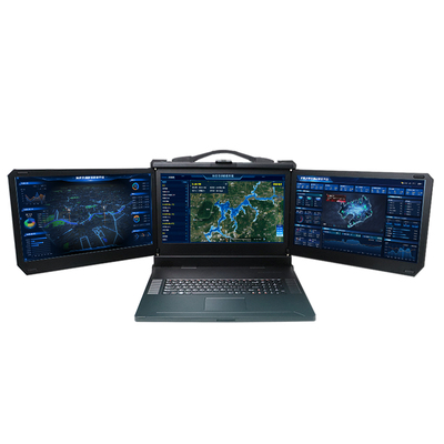 研涛三屏下翻式三防加固计算机AMD7980X移动工作站便携工控一体机