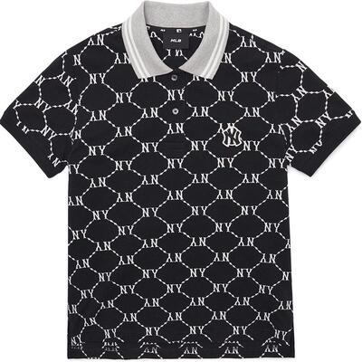 MLB官方女士POLO衫钻石老花短袖