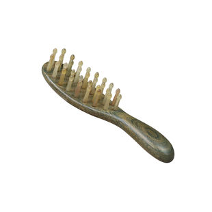 绿檀木梳羊角宽齿头皮按摩梳助睡眠解压送礼女士专用中医养生梳子