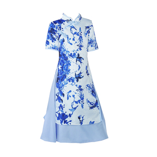 女童旗袍裙2026新款新中式儿童中国风小女孩青花瓷唐装连衣裙夏季