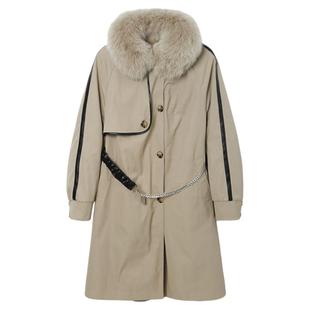 保暖坑寒锁温风衣式派克鸟撤柜女装 一线品牌 正品剪牌青仓L011