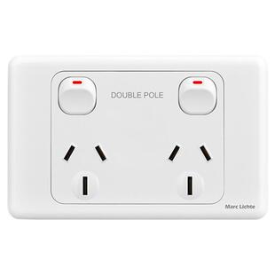 118型澳标二开六孔15A三三插座10A带USB网络澳大利亚开关插座面板