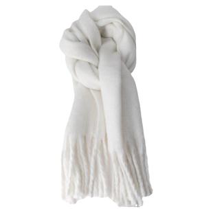 白色围巾女冬季高级感加厚超大长韩系氛围感马海毛日系秋冬天围脖