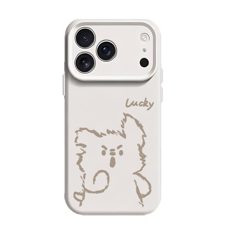 潦草小狗适用苹果18情侣手机壳iPhone17promax巨好看16plus新款15小众14高级感13可爱12磁吸软液态