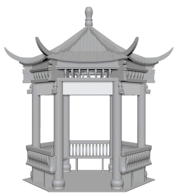 户外庭院中式石雕六角凉亭定制