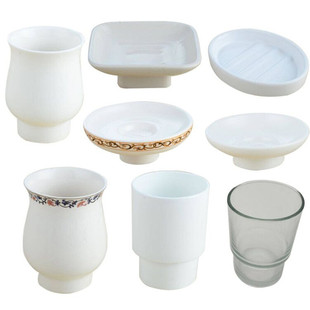 洗漱口杯卫生间壁挂玻璃陶瓷杯刷牙杯子肥皂碟马桶杯通用卫浴配件